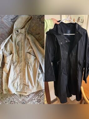 GAP Hooded Oversized Parka Trench Coat - 2 Colors Available: Beige & Black